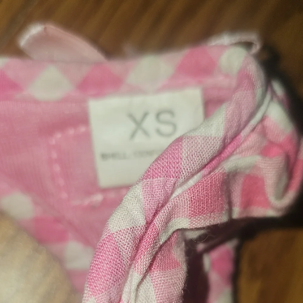 Pink Gingham Pet Harness with Bow Size Xsmall